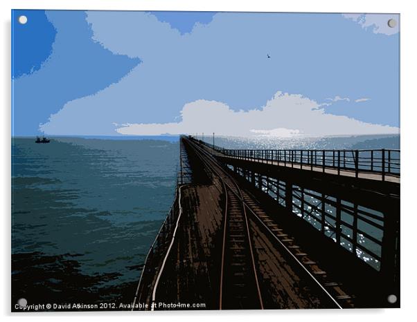 PIER OUT TO SEA Acrylic by David Atkinson