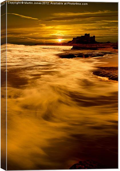 Bamburgh Castle Sunrise Canvas Print by K7 Photography