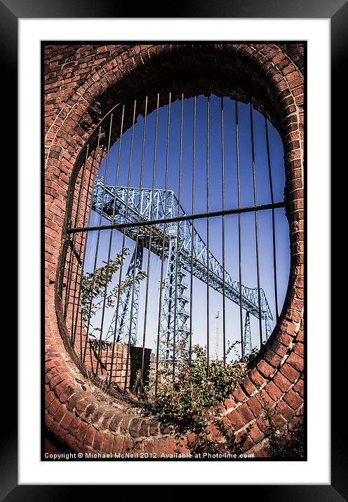 Transporter Bridge Framed Mounted Print by Michael McNeil