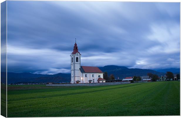 Twilight Church Canvas Print by Ian Middleton