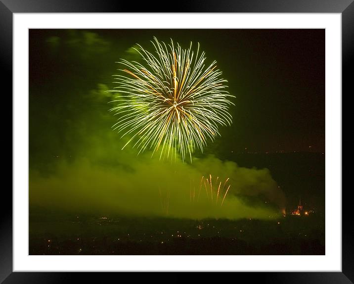 Brockham Fireworks Framed Mounted Print by Clive Eariss