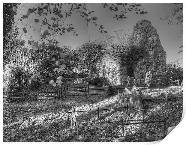 Magheradrool Old Church and Graveyard Print by Raymond Spiers