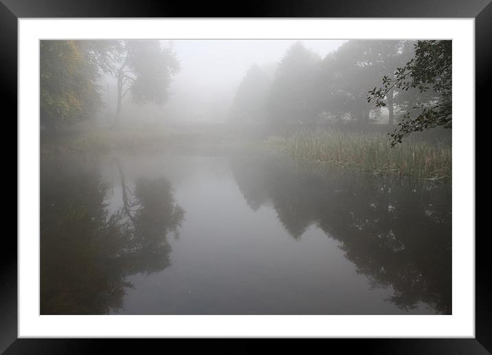 Morning Mist Over Pond Framed Mounted Print by Darren Watkinson
