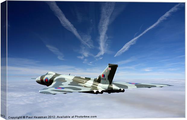 Vulcan and contrails Canvas Print by P H