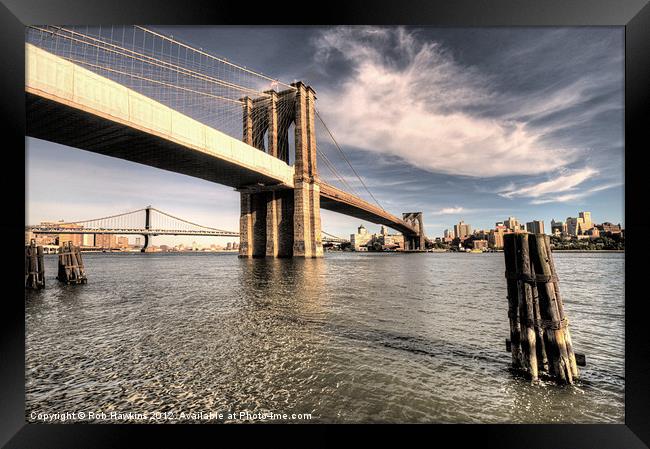 Bridges to Brooklyn Framed Print by Rob Hawkins