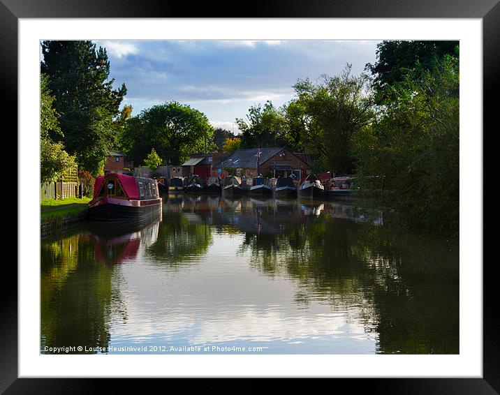 Narrowboats on the Grand Union Canal Framed Mounted Print by Louise Heusinkveld