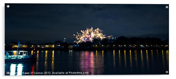 Millbank Park Fireworks Acrylic by Dawn O'Connor