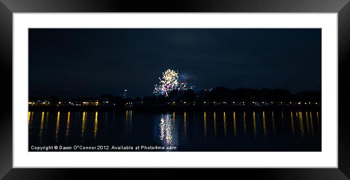 Millbank Park Fireworks Framed Mounted Print by Dawn O'Connor