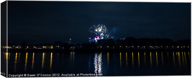 Millbank Park Fireworks Canvas Print by Dawn O'Connor