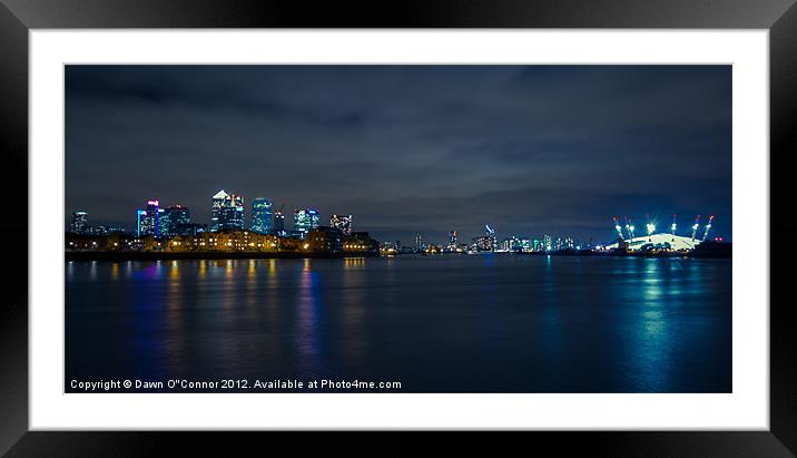 River Thames at Nightime Framed Mounted Print by Dawn O'Connor