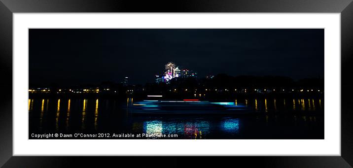 Millbank Park Fireworks Framed Mounted Print by Dawn O'Connor