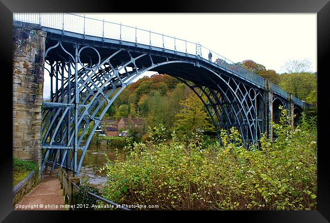The First Iron Bridge Framed Print by philip milner