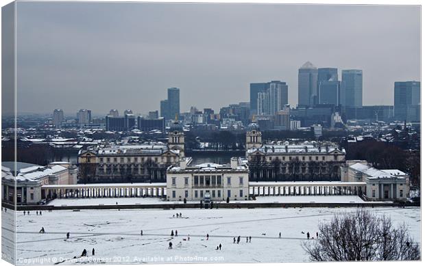 Greenwich in the Snow Canvas Print by Dawn O'Connor