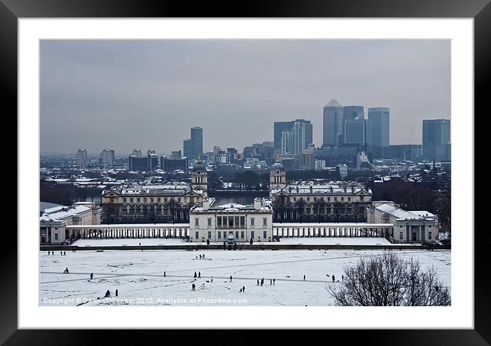 Greenwich in the Snow Framed Mounted Print by Dawn O'Connor