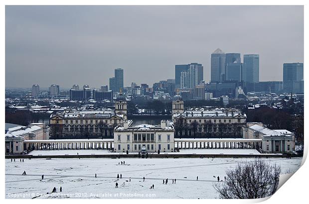 Greenwich in the Snow Print by Dawn O'Connor