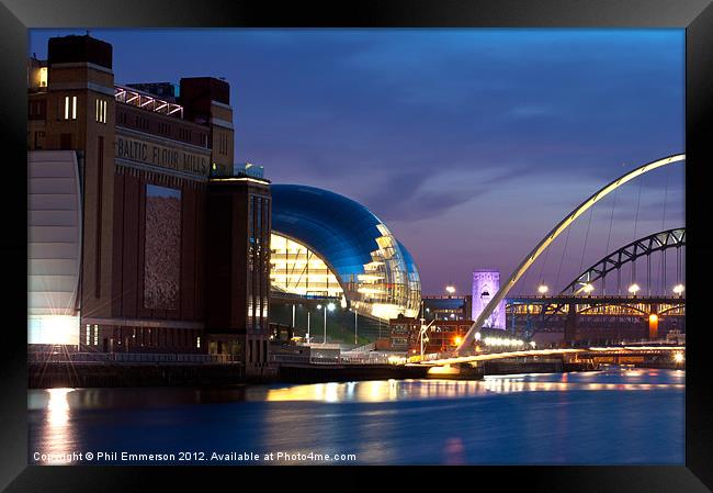 Baltic, Sage and Tyne Bridges Framed Print by Phil Emmerson