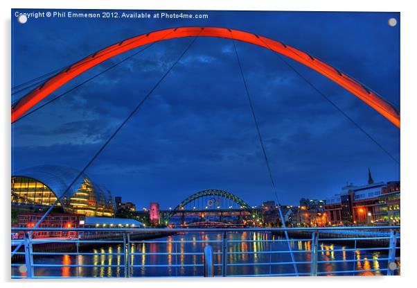 Tyne Bridge through a Bridge! Acrylic by Phil Emmerson