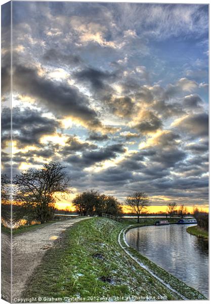 Canal in Winter Canvas Print by Graham Custance