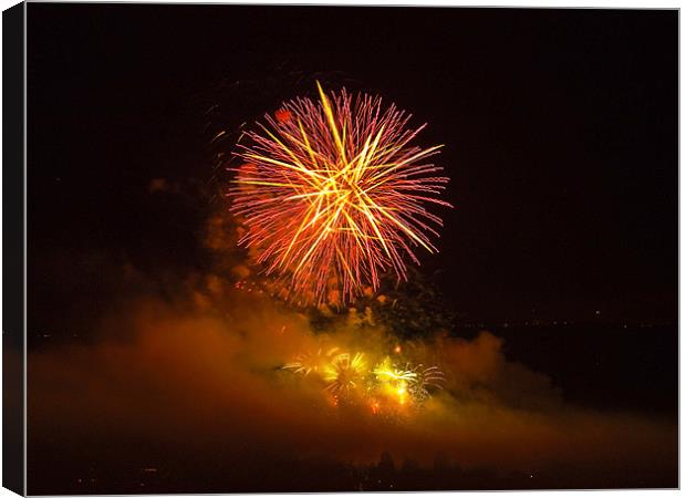 Brockham Fireworks Canvas Print by Clive Eariss
