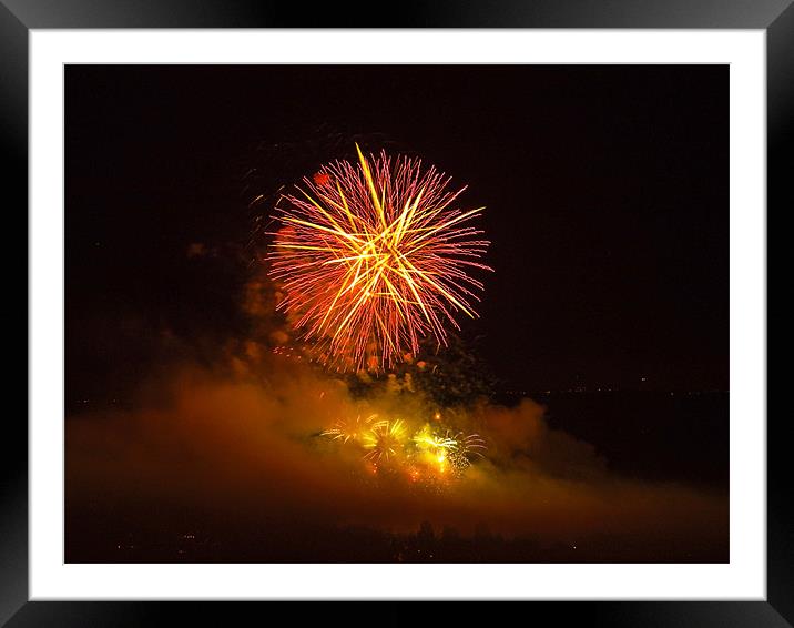 Brockham Fireworks Framed Mounted Print by Clive Eariss
