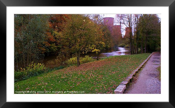 Autumn Down The River Framed Mounted Print by philip milner