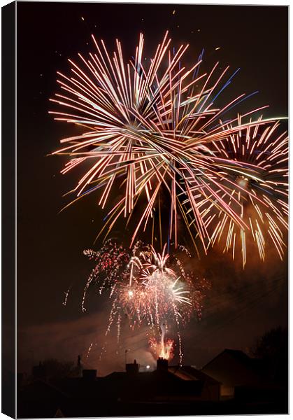 Fireworks 3 Canvas Print by Steve Purnell