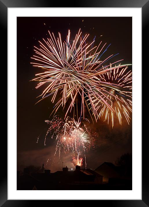Fireworks 3 Framed Mounted Print by Steve Purnell