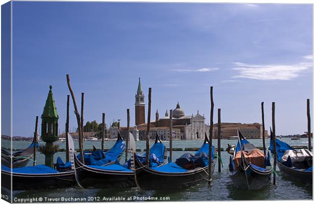 Gondolas by the Grand Canal Canvas Print by Trevor Buchanan