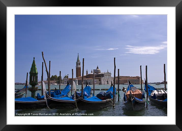 Gondolas by the Grand Canal Framed Mounted Print by Trevor Buchanan