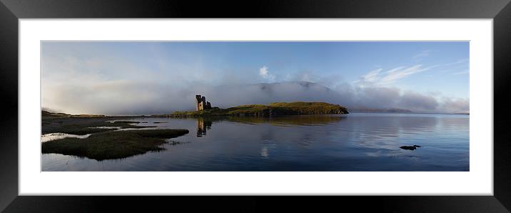 Ardvreck Castle Scotland Panorama Framed Mounted Print by Derek Beattie