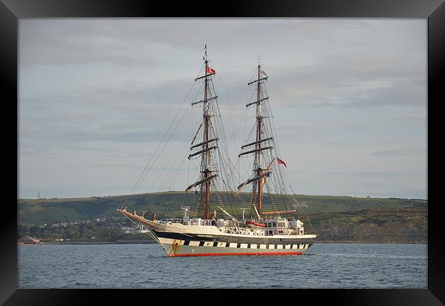 Tall Ship Stavros S Niarchos Framed Print by Malcolm Snook