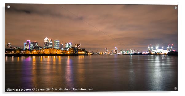 London Docklands Skyline Acrylic by Dawn O'Connor