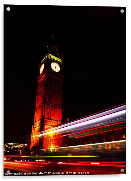 Big Ben at night Acrylic by Debbie Metcalfe