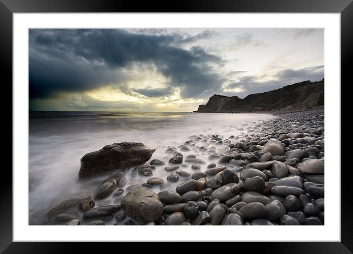 Woody Bay Sunset Framed Mounted Print by Barry Maytum