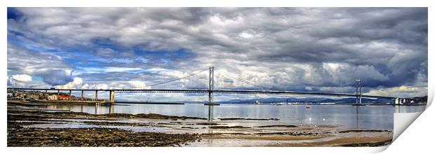 Road Bridge over the River Forth Print by Tom Gomez