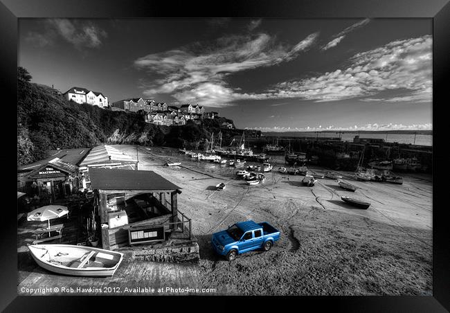 Newquay Harbour  Pickup Framed Print by Rob Hawkins