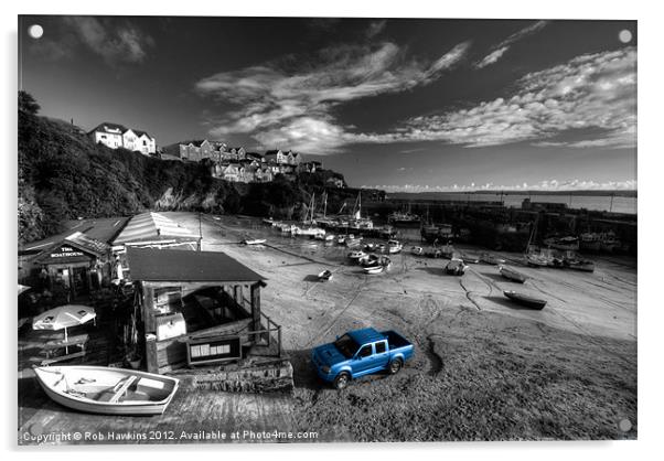 Newquay Harbour  Pickup Acrylic by Rob Hawkins