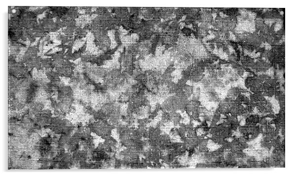 Autumn Leave Imprints on Concrete Acrylic by Hristo Assadourian
