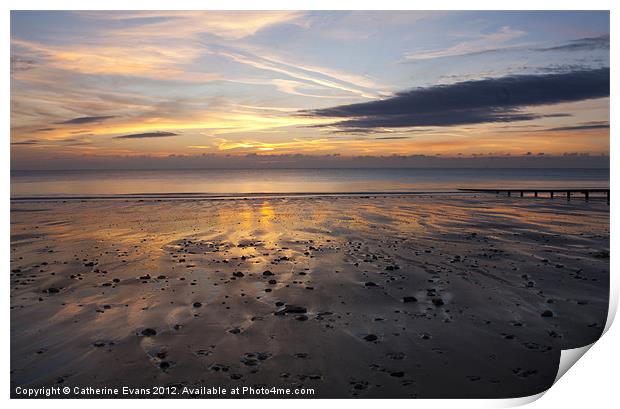Shanklin at first light Print by Catherine Fowler