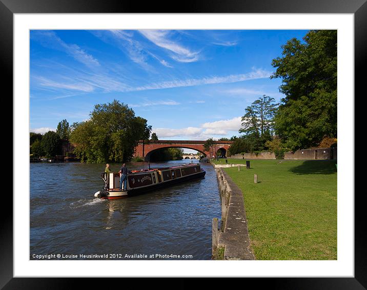 Narrowboat Mooring in Maidenhead Framed Mounted Print by Louise Heusinkveld