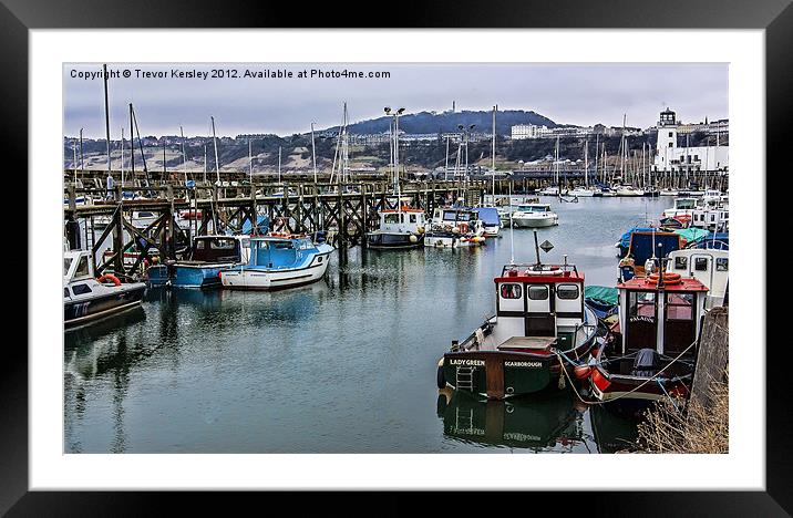 The Busy Harbour Scarborough Framed Mounted Print by Trevor Kersley RIP