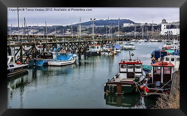 The Busy Harbour Scarborough Framed Print by Trevor Kersley RIP