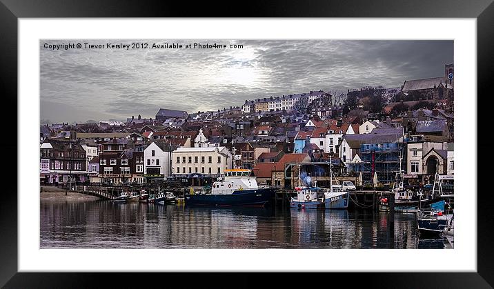 The Harbour Scarborough Framed Mounted Print by Trevor Kersley RIP