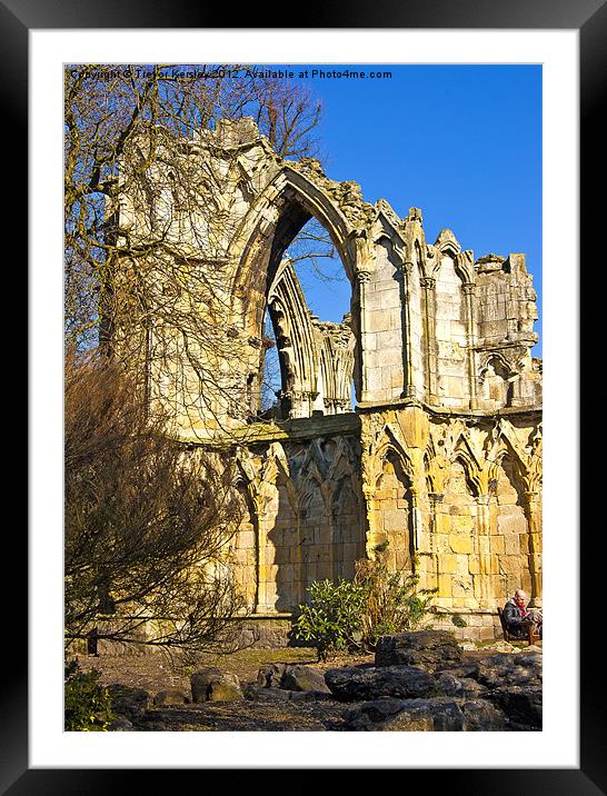 Ruins of St Marys Abbey Framed Mounted Print by Trevor Kersley RIP