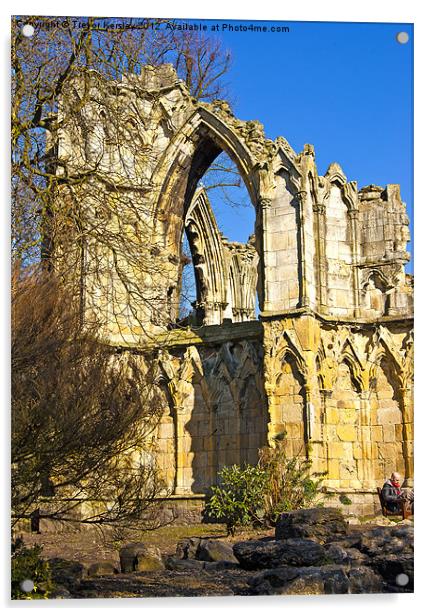 Ruins of St Marys Abbey Acrylic by Trevor Kersley RIP