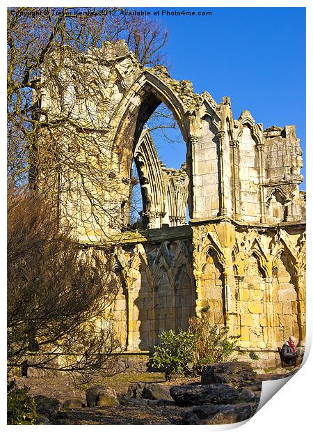 Ruins of St Marys Abbey Print by Trevor Kersley RIP