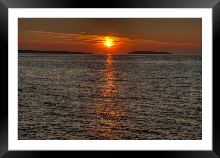 Puffin Island Sunset Framed Mounted Print by David Craig Hughes
