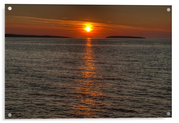 Puffin Island Sunset Acrylic by David Craig Hughes