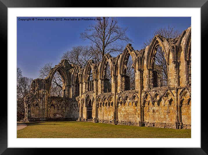 Ruins of St Marys Abbey Framed Mounted Print by Trevor Kersley RIP