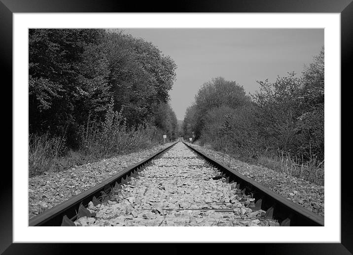 Endless Railroad Tracks Framed Mounted Print by nicholas mordecai